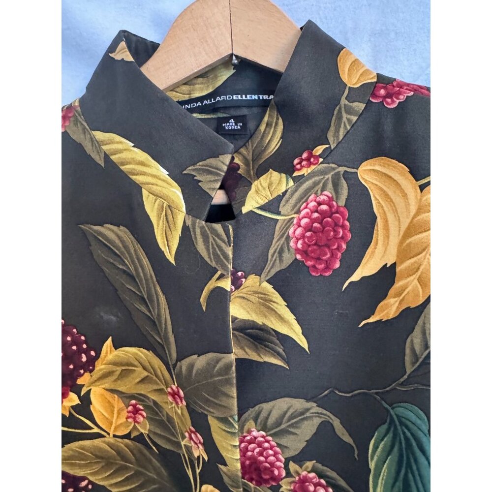 Silk & Wool Blend Floral Jacket Ellen Tracy/Linda Allard, Multicolored, Size 4 - Picture 2 of 6